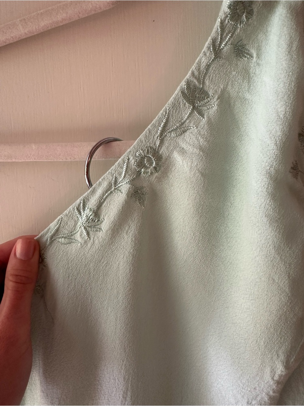 One-Shoulder Mint Green Evening Gown - Picture 3 of 6